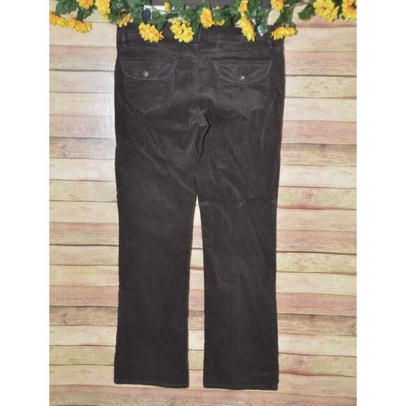 Old Navy Ladies Brown Mid-Rise Corduroy Wide Leg Pants Size 10 Stretch Casual - Picture 4 of 9